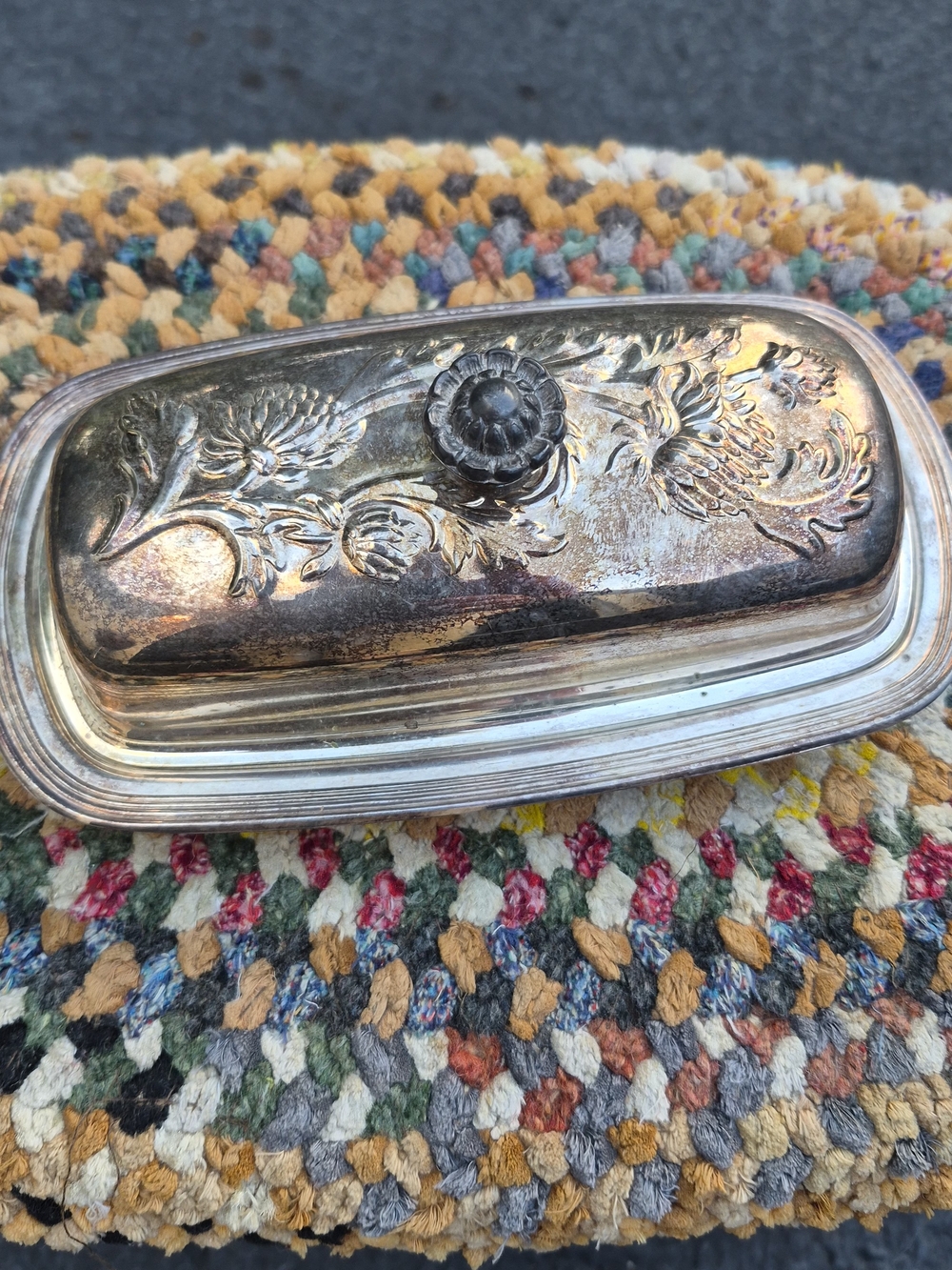 Vintage Silver Plated Butter Dish with Glass Insert